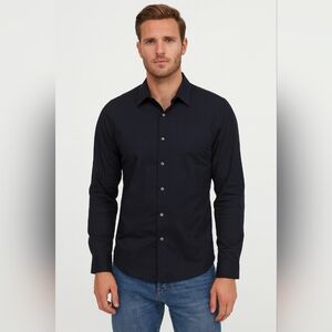 Lands' End No Iron Supima Men's Black Shirt
